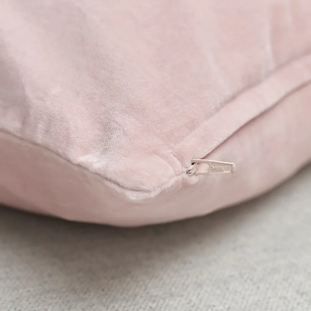 2 IKEA Sanela Pillow Covers Pink 100% Cotton Velour Pastel Pink Cases
